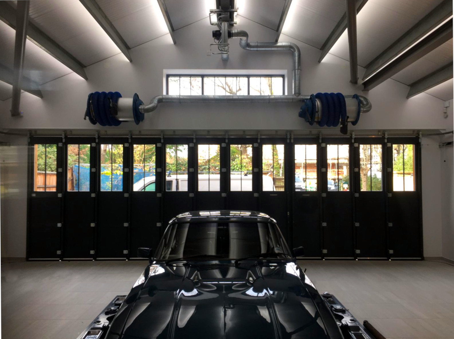 A window on unique garage door designs